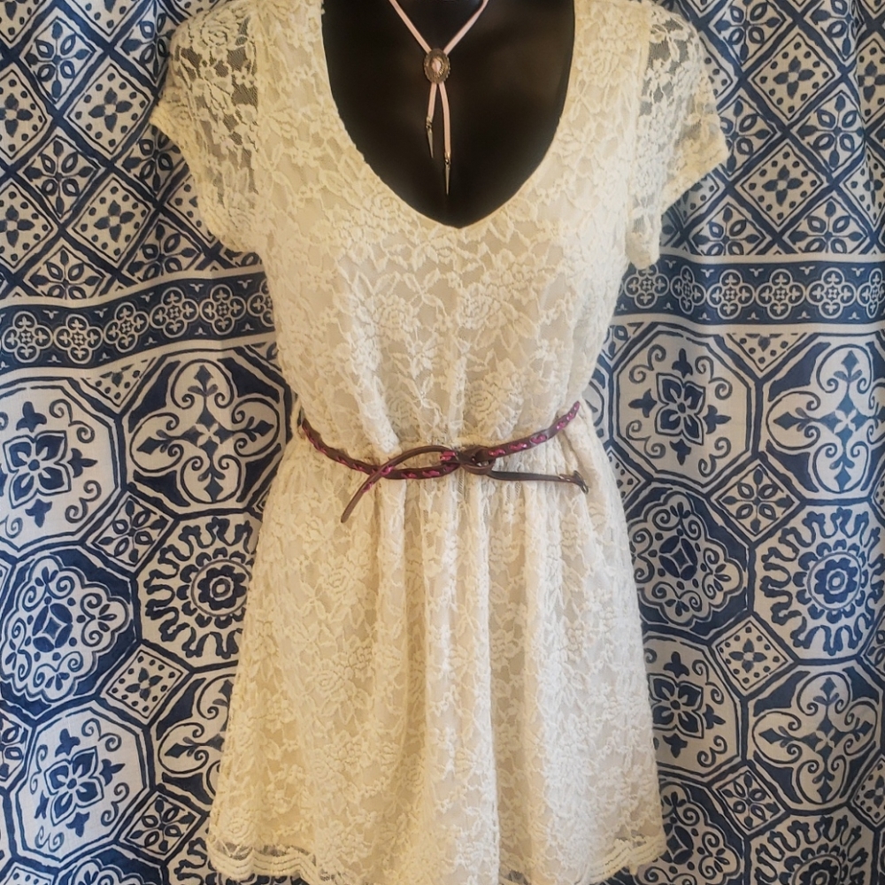 American Rag | Large | White Lace Detailed Dress - Picture 5 of 8